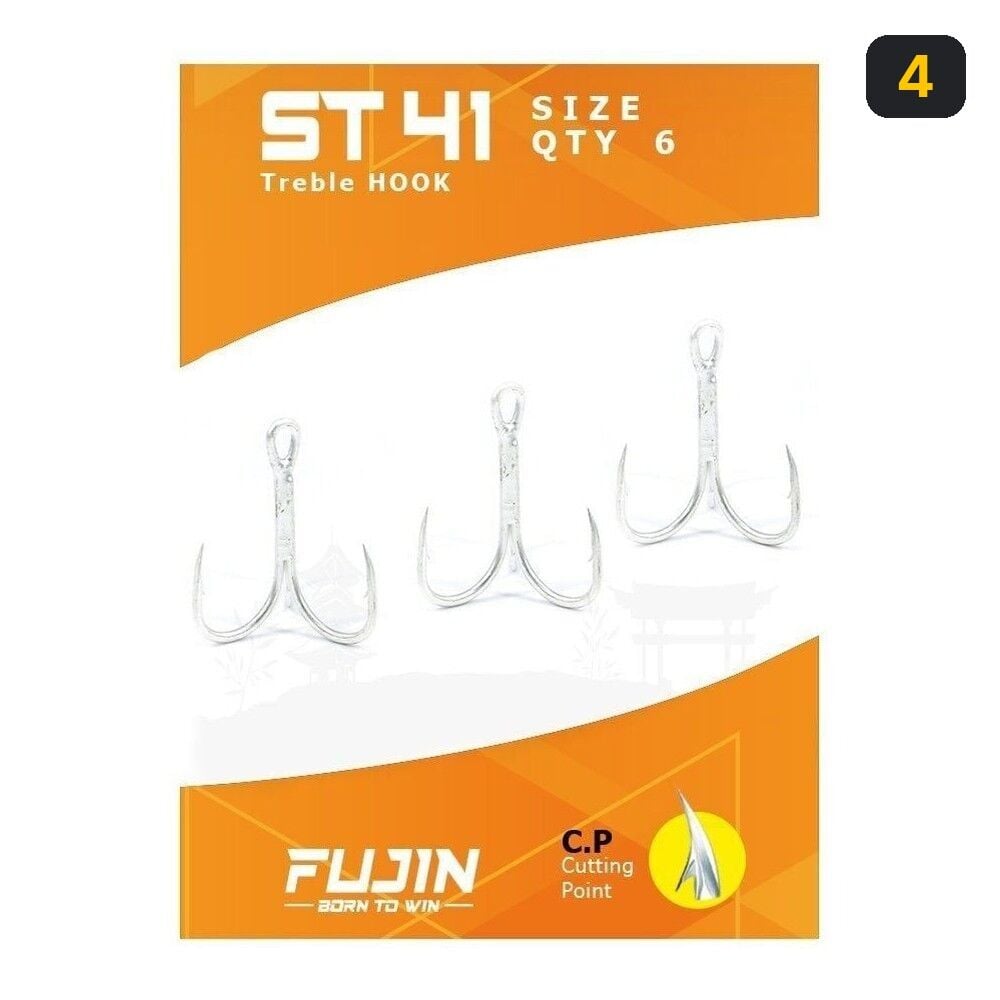 Fujin ST41 Üçlü Maket Balık İğnesi Nickel 4