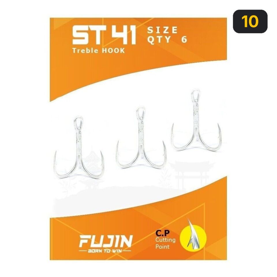 Fujin ST41 Üçlü Maket Balık İğnesi Nickel 10