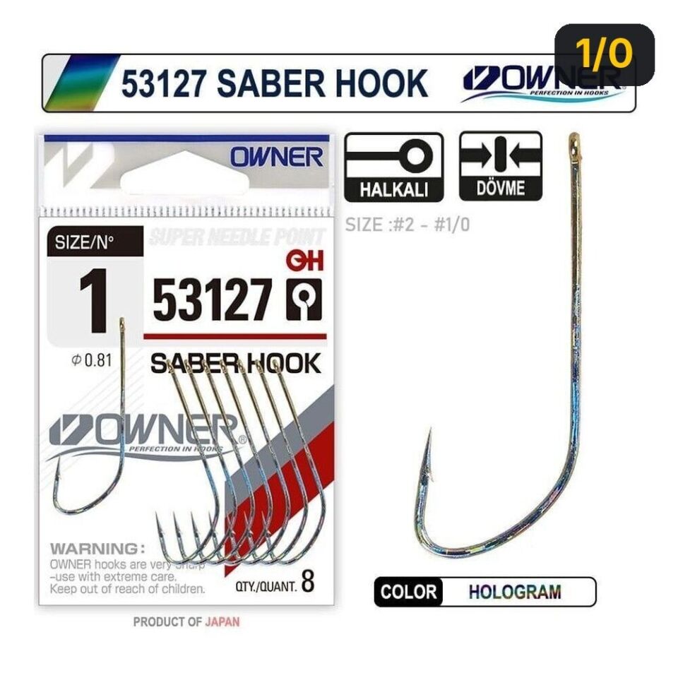Owner 53127 Saber Hook Hg İğne 1/0