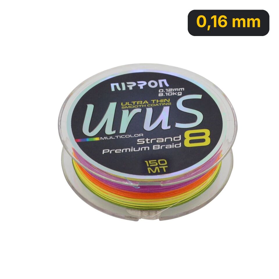 Nippon Urus 8X Braid 150 MT Multi Color İp Misina 0,16 mm