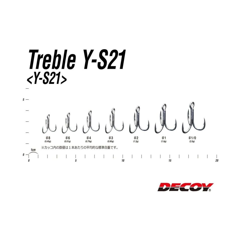 Decoy Y-S21 Standart Treble Üçlü Maket Balık İğnesi 3