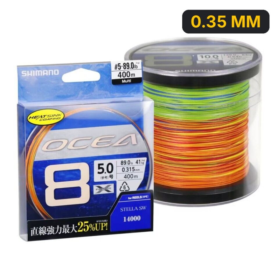 Shimano Ocea 8PE Braid 400m Multicolor İp Misina 0.35 MM