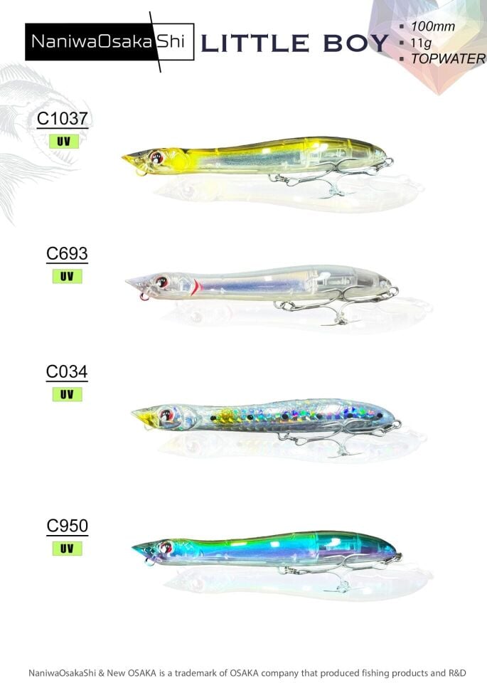 NaniwaOsakaShi Little Boy 100mm 11gr Topwater Sahte Balık