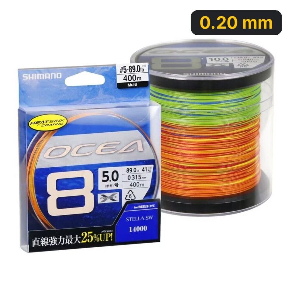 Shimano Ocea 8PE Braid 400m Multicolor İp Misina 0.20 mm
