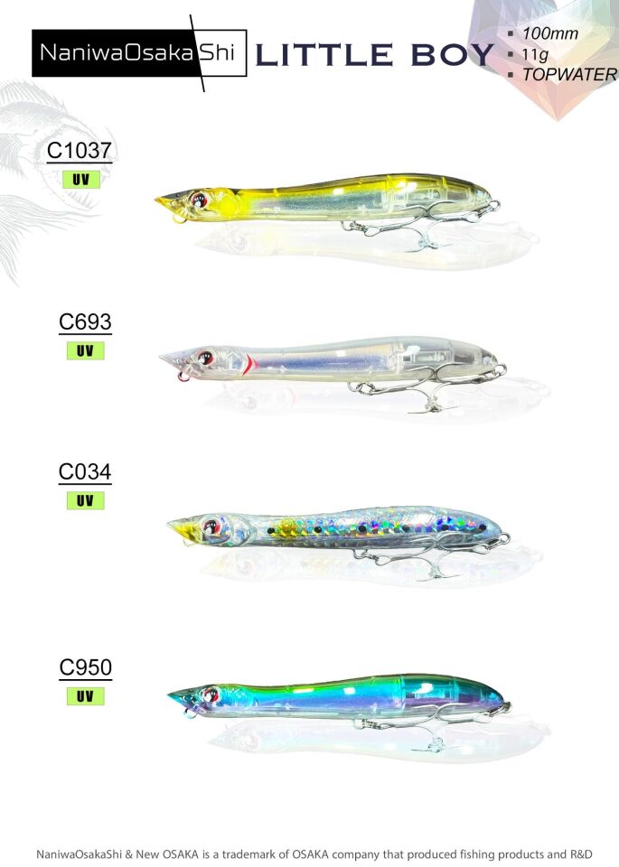 NaniwaOsakaShi Little Boy 100mm 11gr Topwater Sahte Balık C950