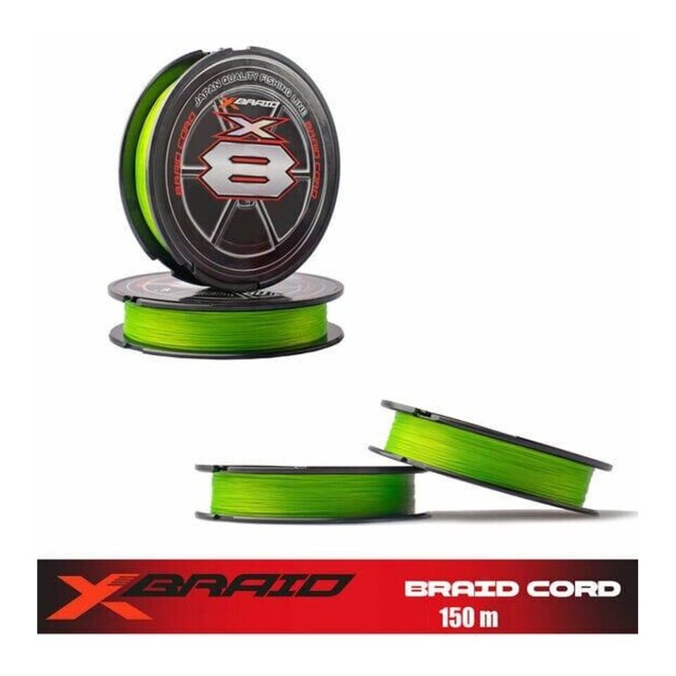 YGK X035 Braid Cord Pe X8 150M Fluo Green İp Misina 1.2 PE-0.18 MM