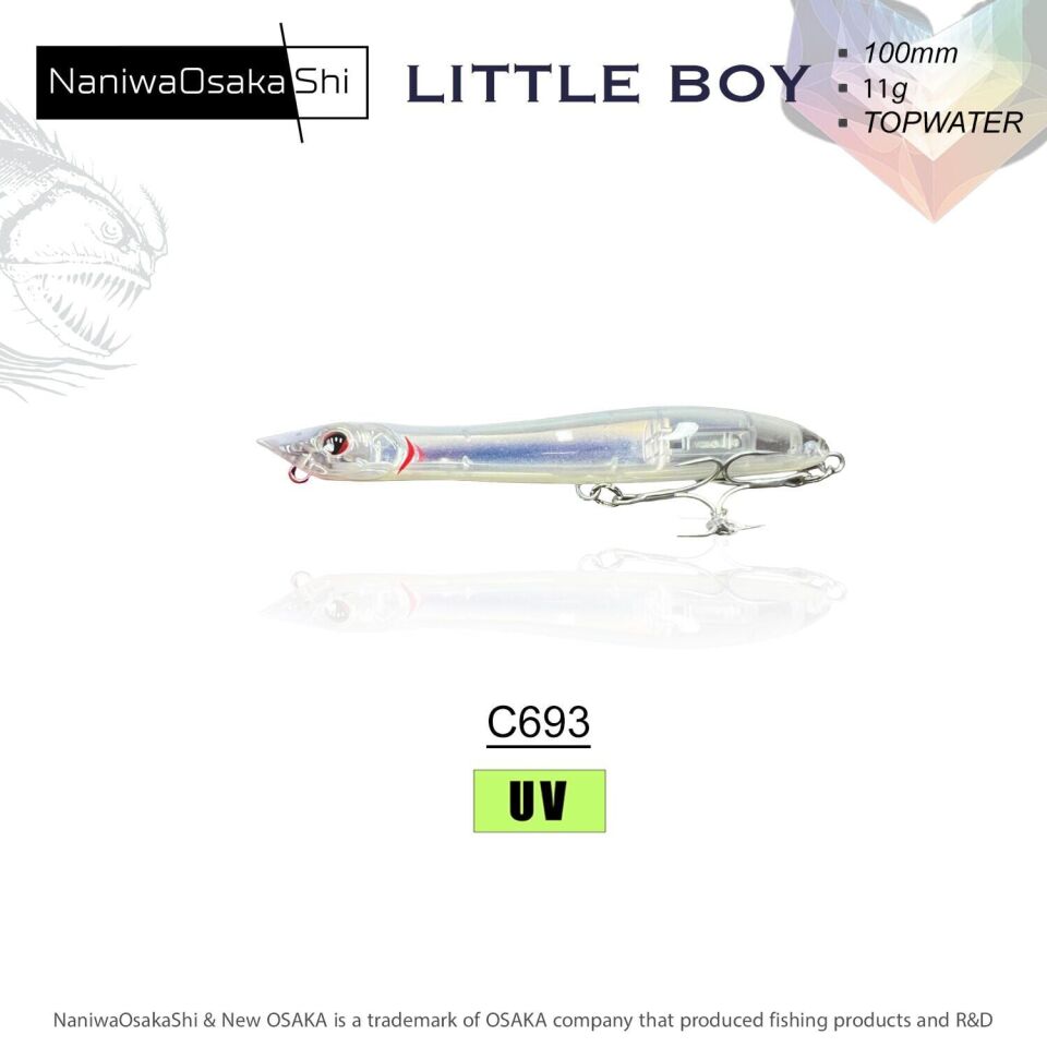 NaniwaOsakaShi Little Boy 100mm 11gr Topwater Sahte Balık C693