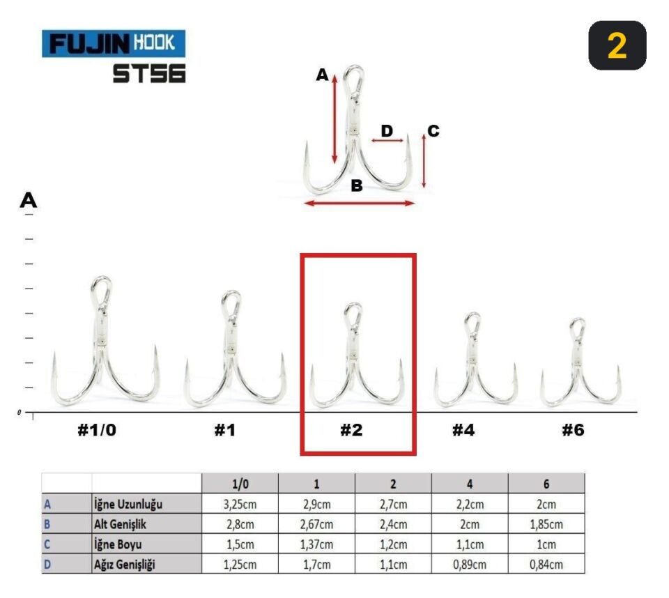 Fujin ST56 Üçlü Maket Balık İğnesi Nickel 2