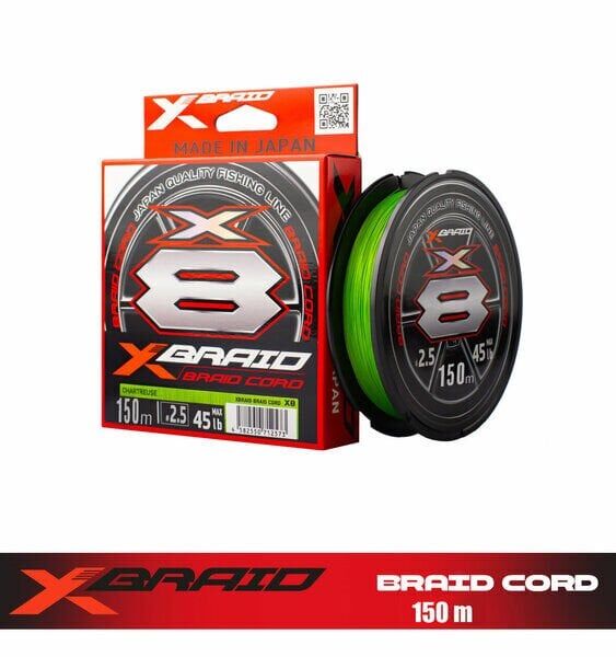 YGK X035 Braid Cord Pe X8 150M Fluo Green İp Misina 1.5 PE-0.20 MM