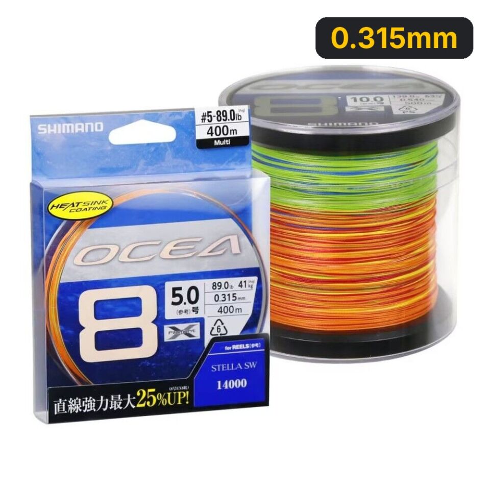 Shimano Ocea 8PE Braid 400m Multicolor İp Misina 0.315mm