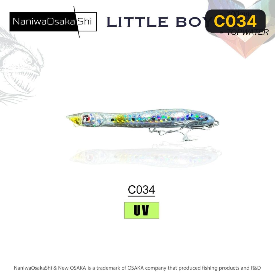 NaniwaOsakaShi Little Boy 100mm 11gr Topwater Sahte Balık C034
