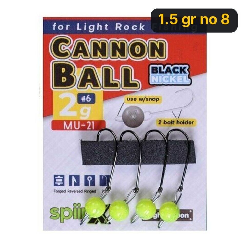 Spiinx Cannon Ball Jighead Uv Sarı 1.5 gr no 8