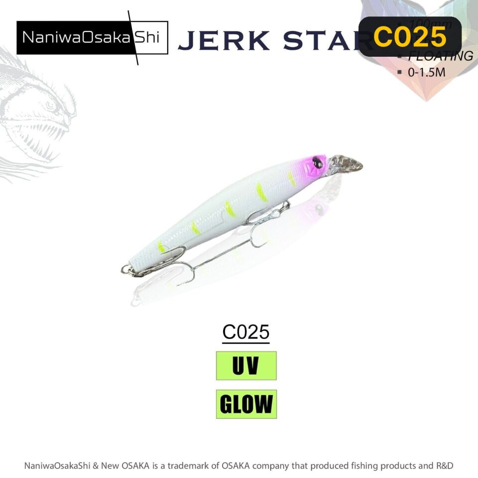 NaniwaOsakaShi Jerk Star 100mm 15.6gr Floating Maket Balık C025