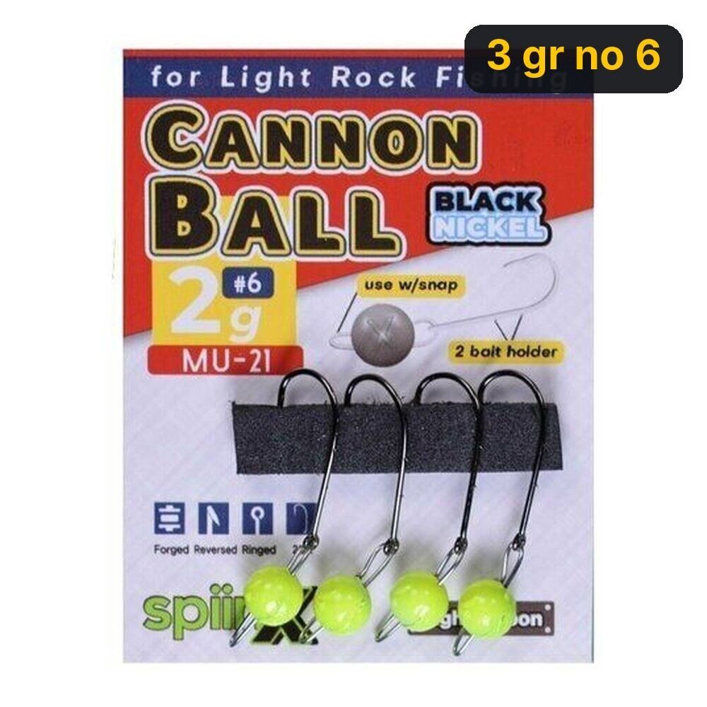 Spiinx Cannon Ball Jighead Uv Sarı 3 gr no 6