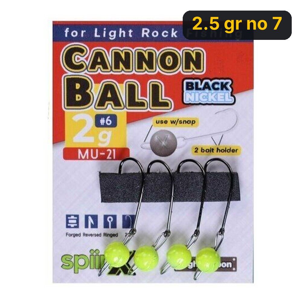 Spiinx Cannon Ball Jighead Uv Sarı 2.5 gr no 7