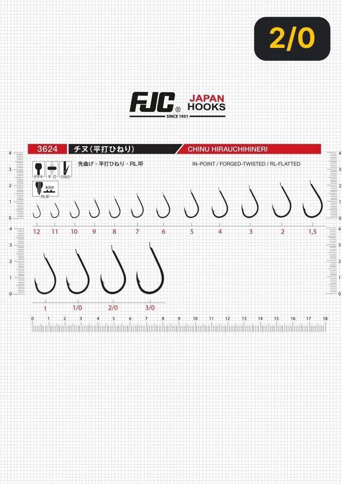 FJC 3624 Chinu Hirauchihineri Black Nikel Olta İğnesi 2/0