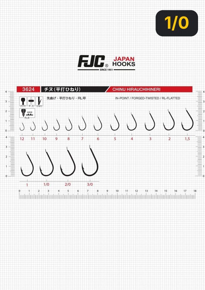 FJC 3624 Chinu Hirauchihineri Black Nikel Olta İğnesi 1/0