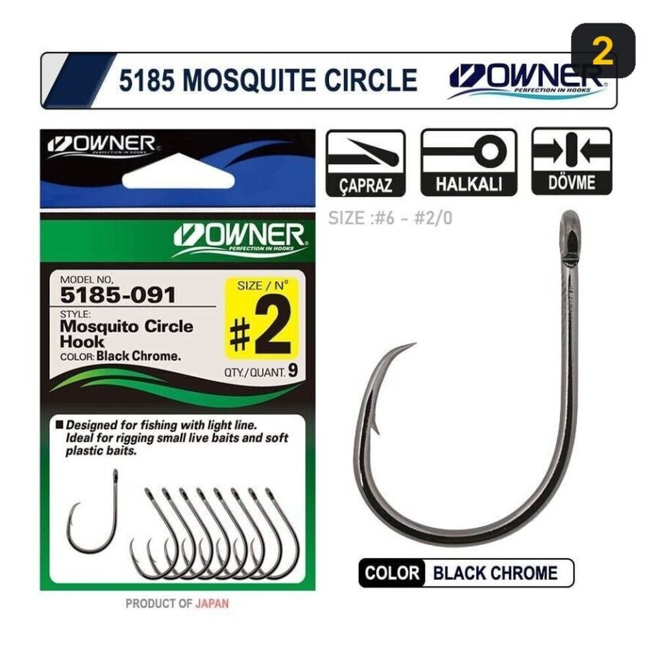 Owner 5185 Mosquito Circle Black Chrome Sinek İğne 2