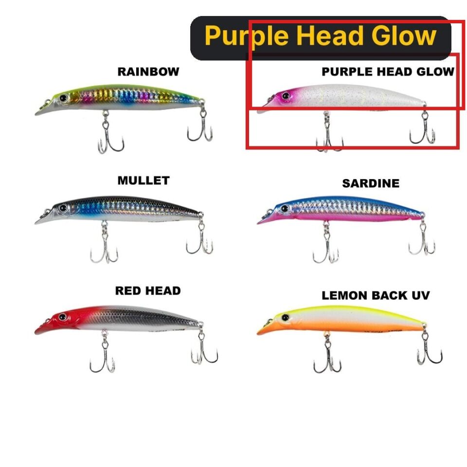 Ryuji Sasume 10.5cm 13gr Maket Balık Purple Head Glow