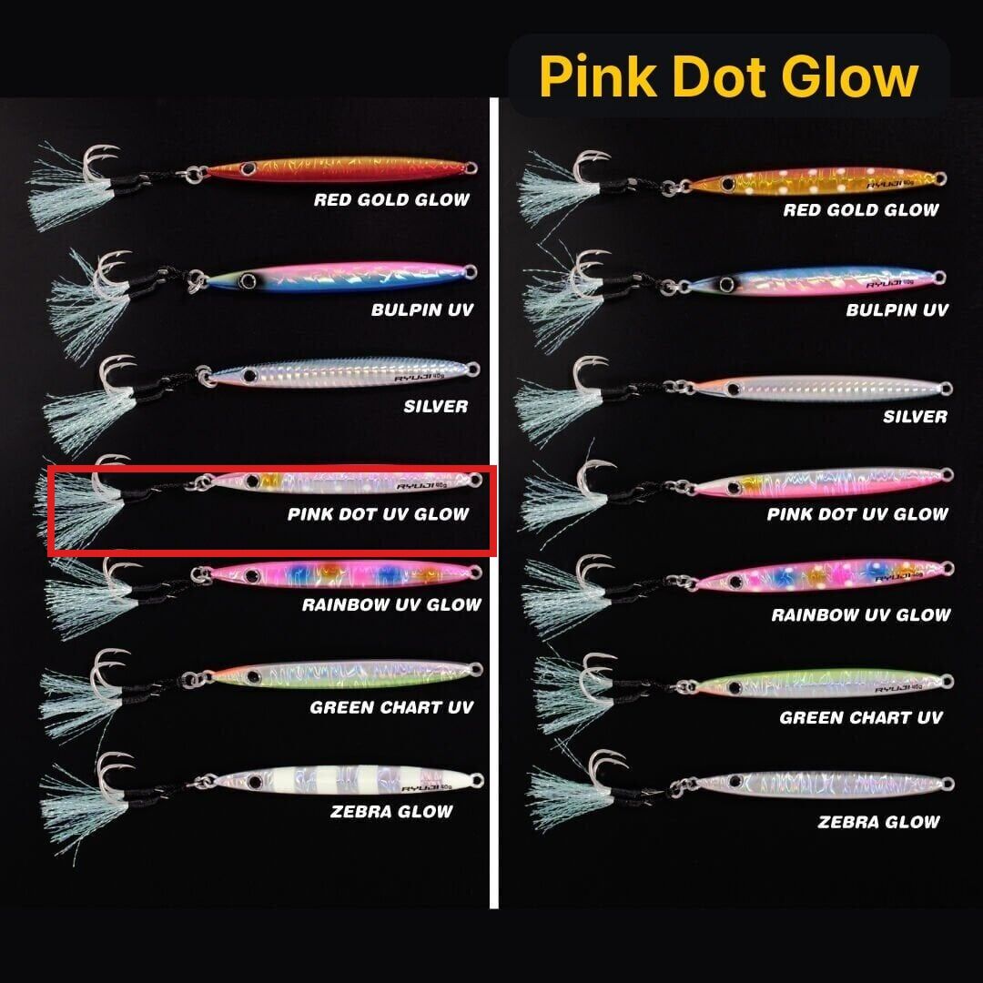 Ryuji Slim Jet Jig 60gr Metal Yem Pink Dot Glow