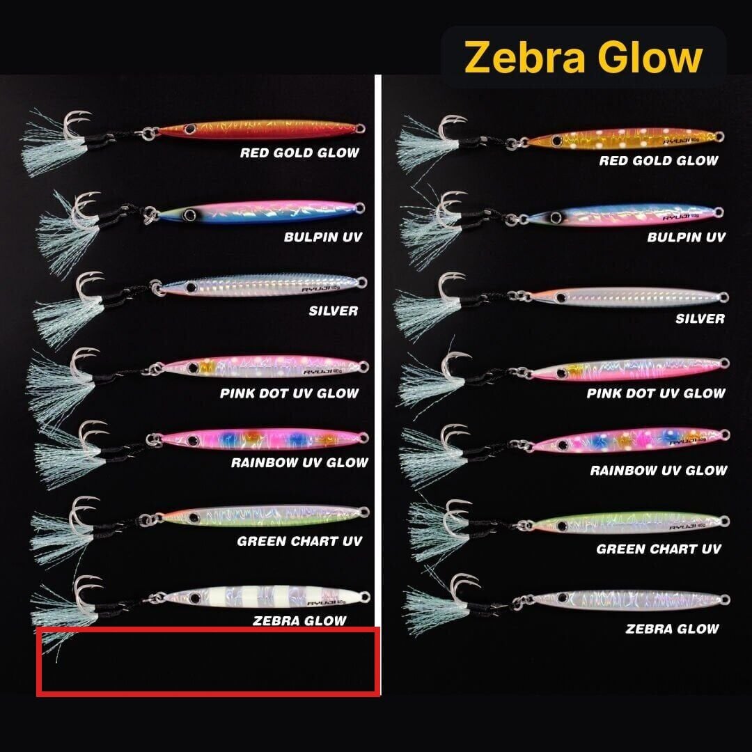 Ryuji Slim Jet Jig 60gr Metal Yem Zebra Glow