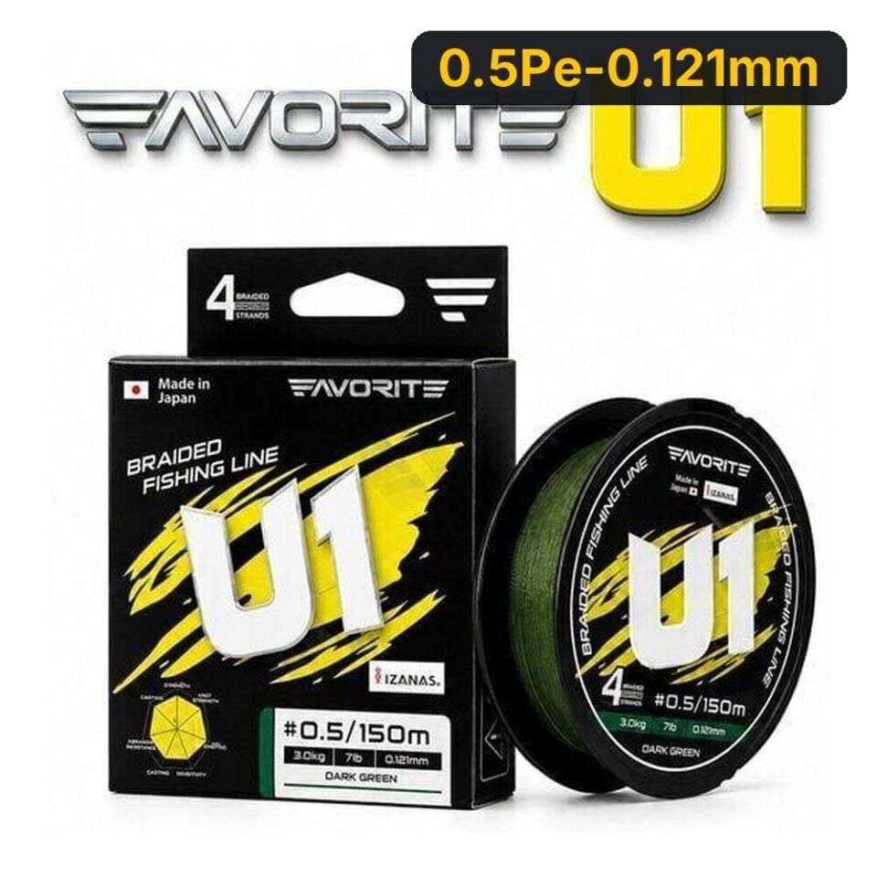 Favorite U1 Pe X4 150m Koyu Yeşil İp Misina 0.5Pe-0.121mm