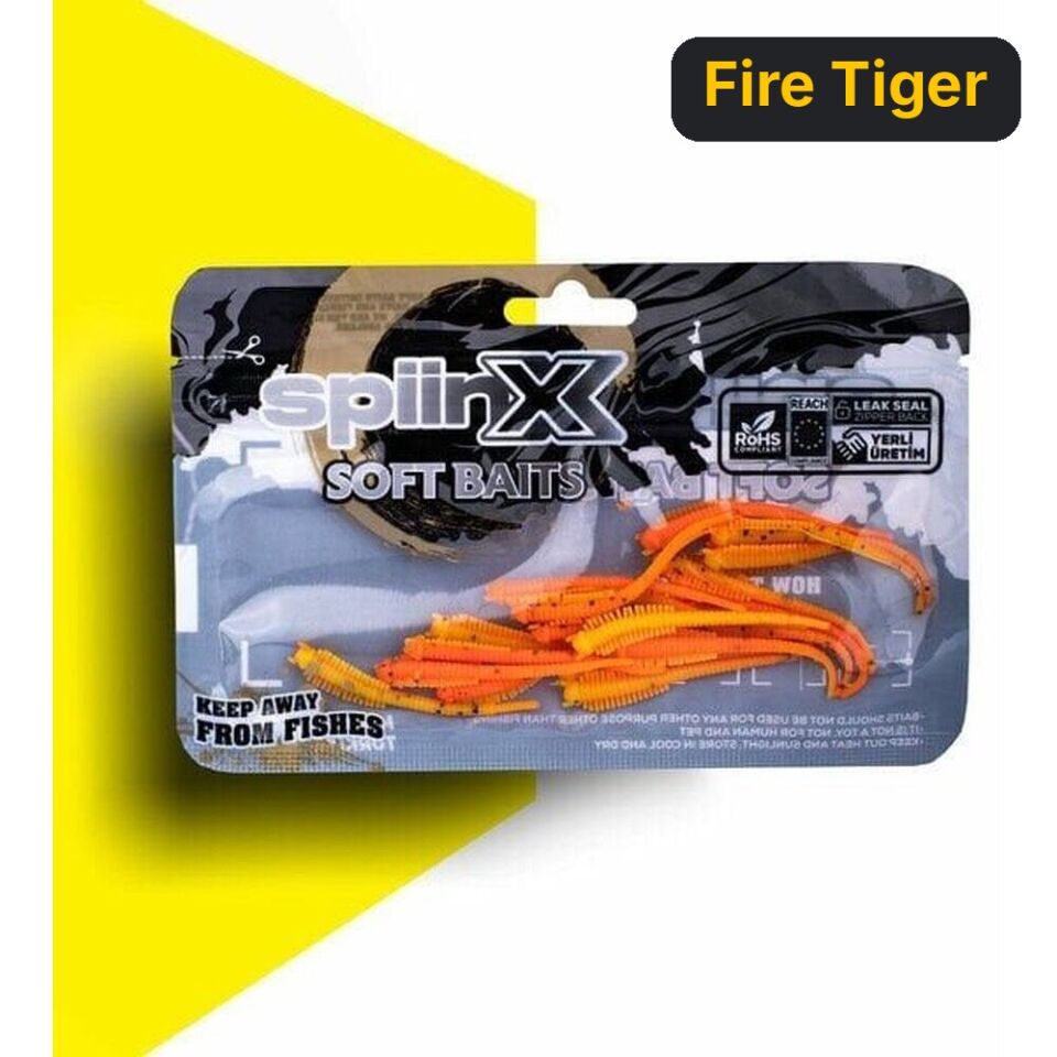 Spiinx Sandworm 6cm 18P Silikon Yem Fire Tiger