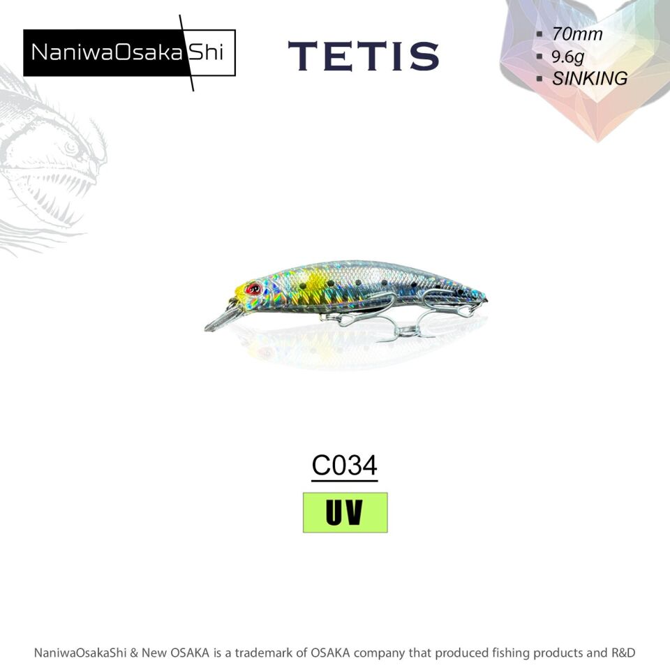NaniwaOsakaShi Tetis 70MM 9.6G Sınkıng Sahte Balık