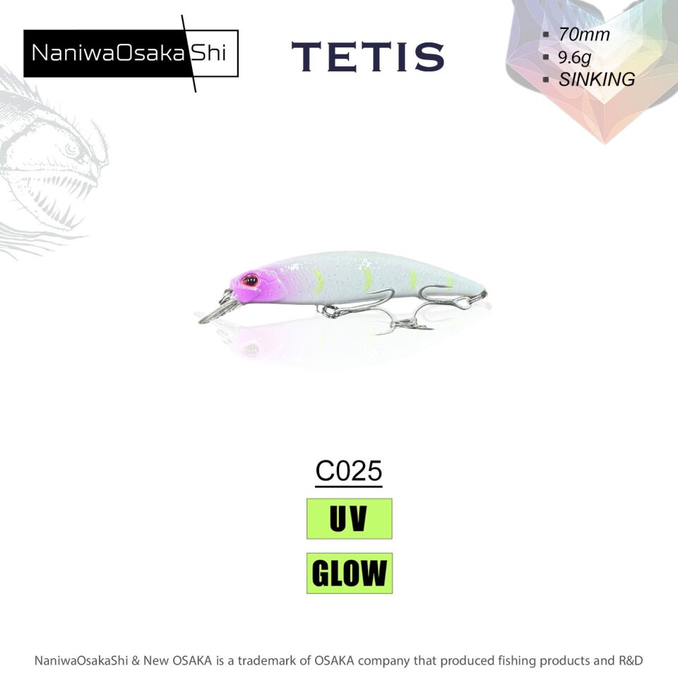 NaniwaOsakaShi Tetis 70MM 9.6G Sınkıng Sahte Balık