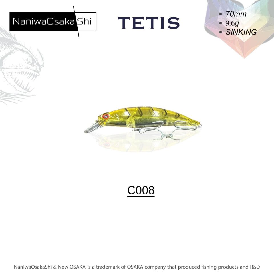 NaniwaOsakaShi Tetis 70MM 9.6G Sınkıng Sahte Balık