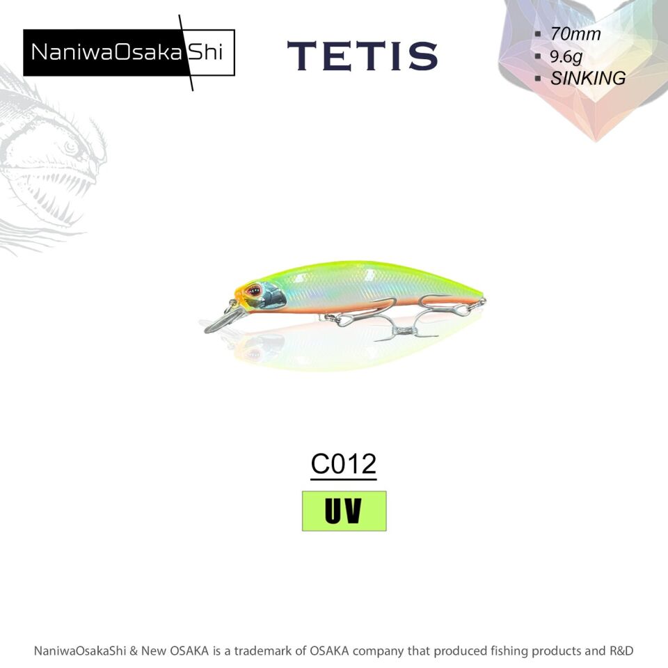 NaniwaOsakaShi Tetis 70MM 9.6G Sınkıng Sahte Balık