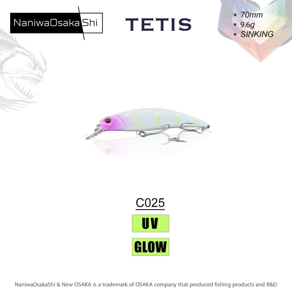 NaniwaOsakaShi Tetis 70MM 9.6G Sınkıng Sahte Balık C033
