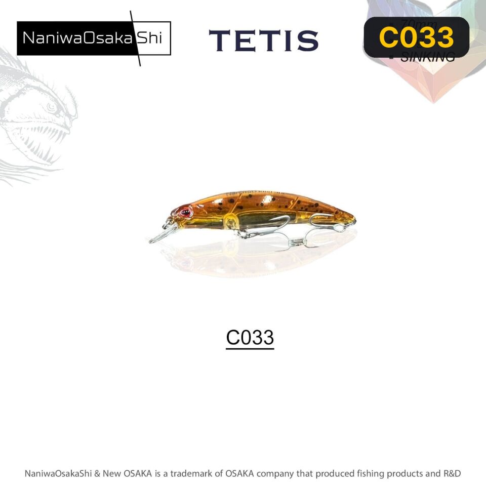 NaniwaOsakaShi Tetis 70MM 9.6G Sınkıng Sahte Balık C033