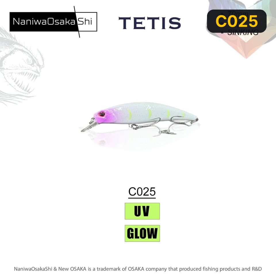 NaniwaOsakaShi Tetis 70MM 9.6G Sınkıng Sahte Balık C025
