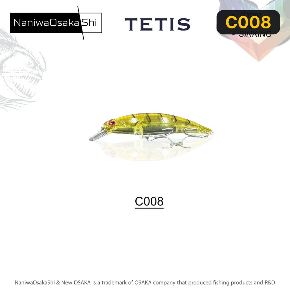 NaniwaOsakaShi Tetis 70MM 9.6G Sınkıng Sahte Balık C008