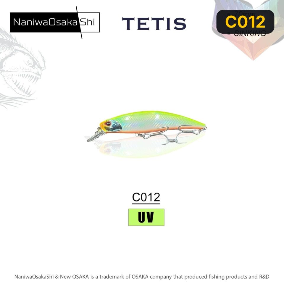 NaniwaOsakaShi Tetis 70MM 9.6G Sınkıng Sahte Balık C012