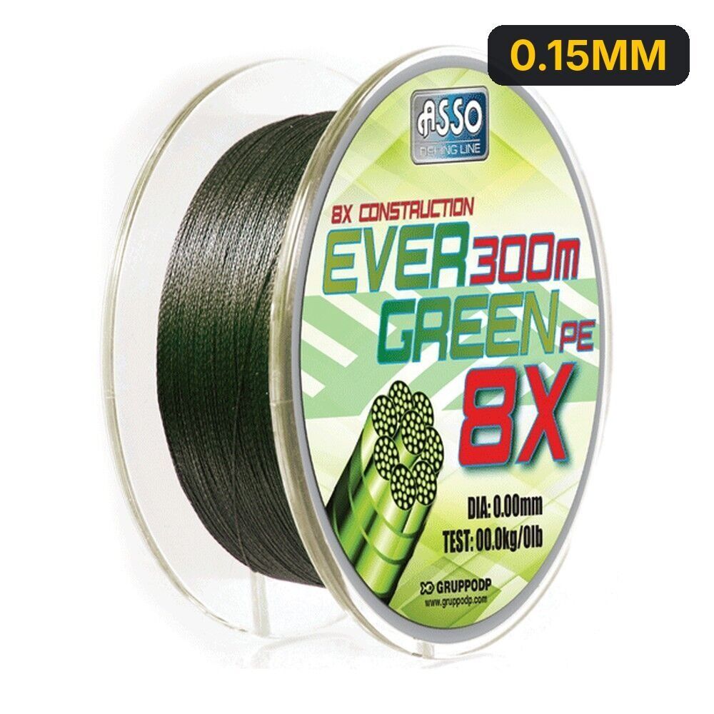 Asso Ever Green 8 Örgü Mumlu İp Misina 130MT 0.15MM
