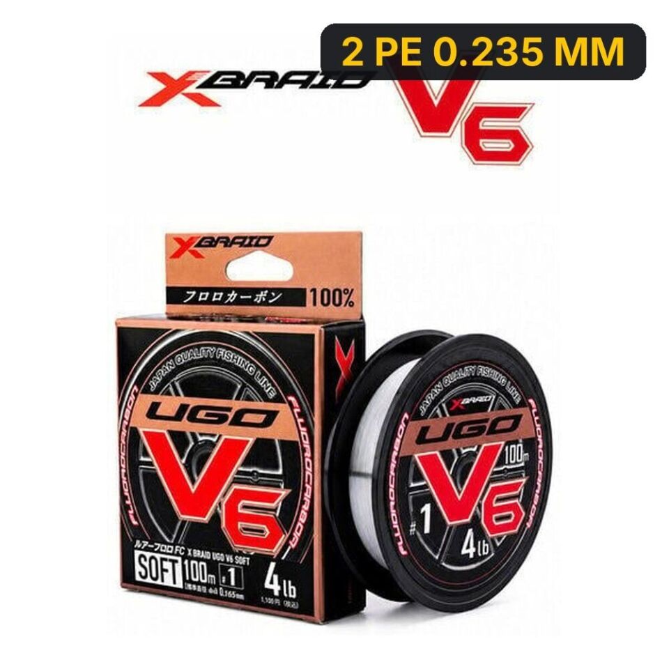 Ygk X060 F-Ugo V6 Soft FC 100m Fluorocarbon Misina 2 PE 0.235 MM