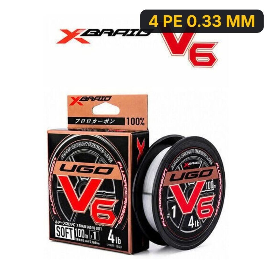 Ygk X060 F-Ugo V6 Soft FC 100m Fluorocarbon Misina 4 PE 0.33 MM