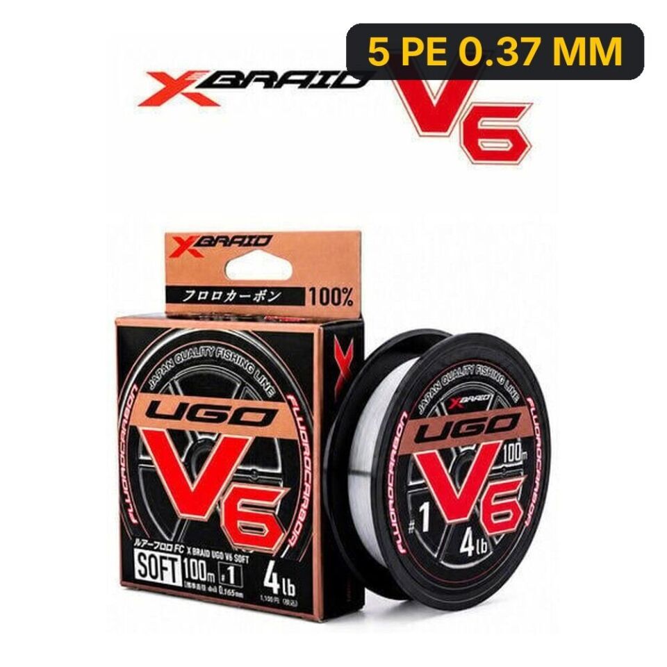 Ygk X060 F-Ugo V6 Soft FC 100m Fluorocarbon Misina 5 PE 0.37 MM