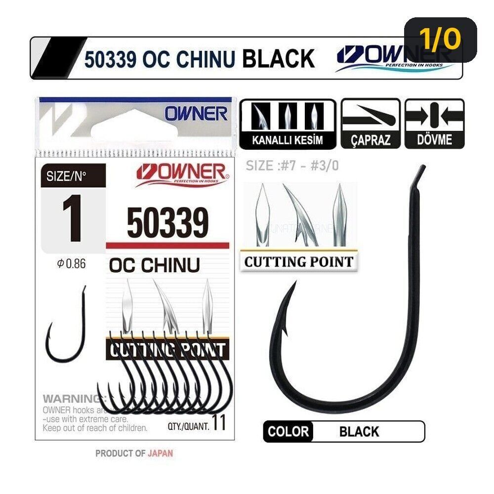 Owner 50339 Cut Chinu Black İğne 1/0