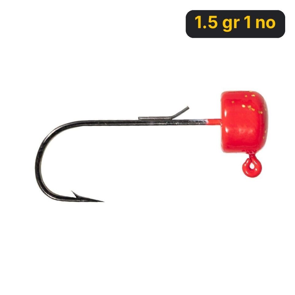 Ryuji Drop Jig Head Red UV ( 3 Adet) 1.5 gr 1 no