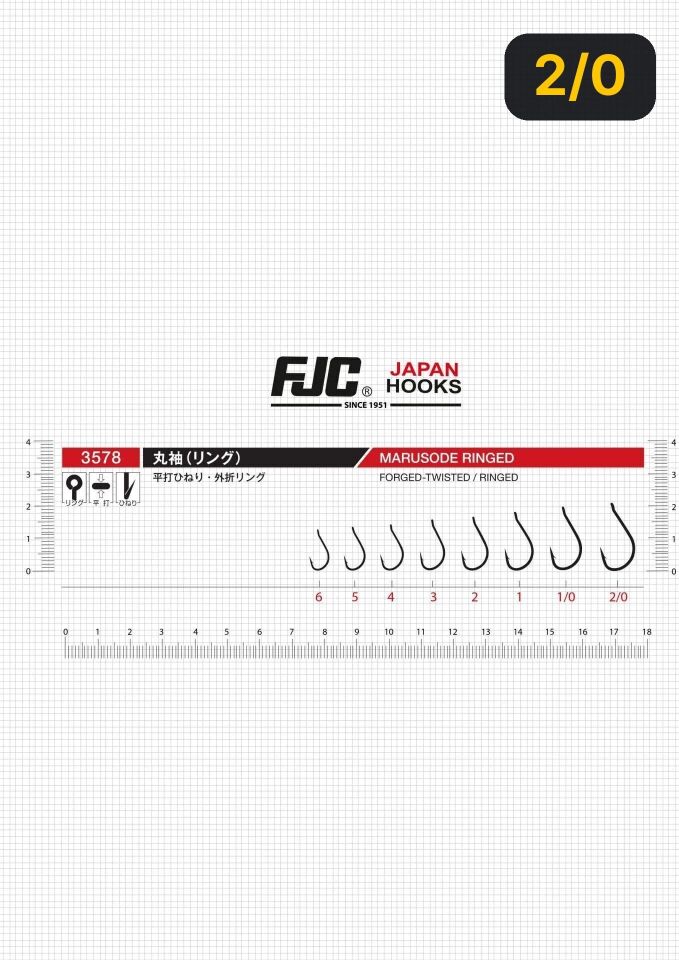 FJC 3578 Maru Sode Ringed Black Nikel Olta İğnesi 2/0