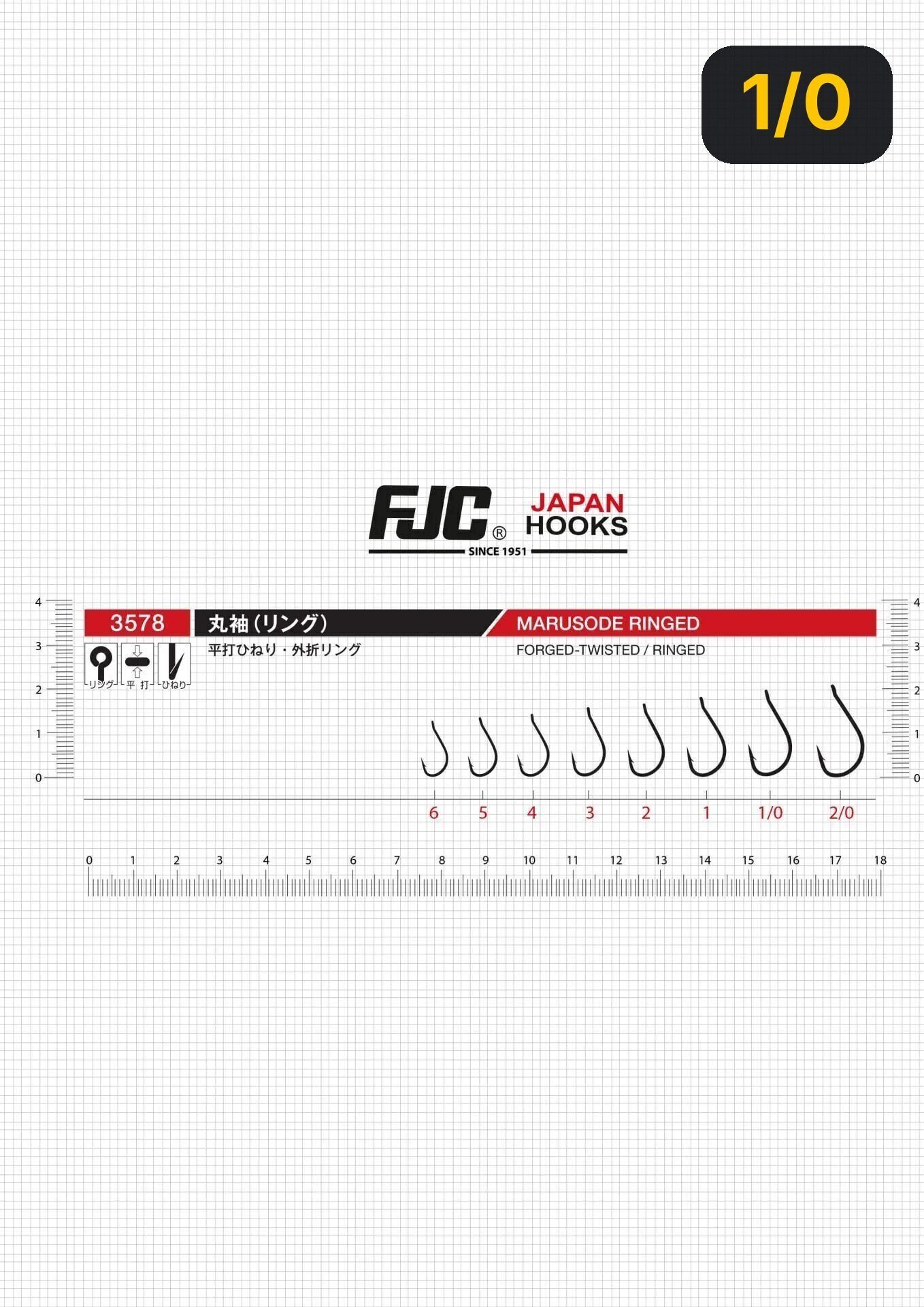 FJC 3578 Maru Sode Ringed Black Nikel Olta İğnesi 1/0