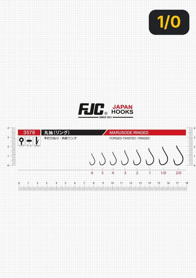FJC 3578 Maru Sode Ringed Black Nikel Olta İğnesi 1/0