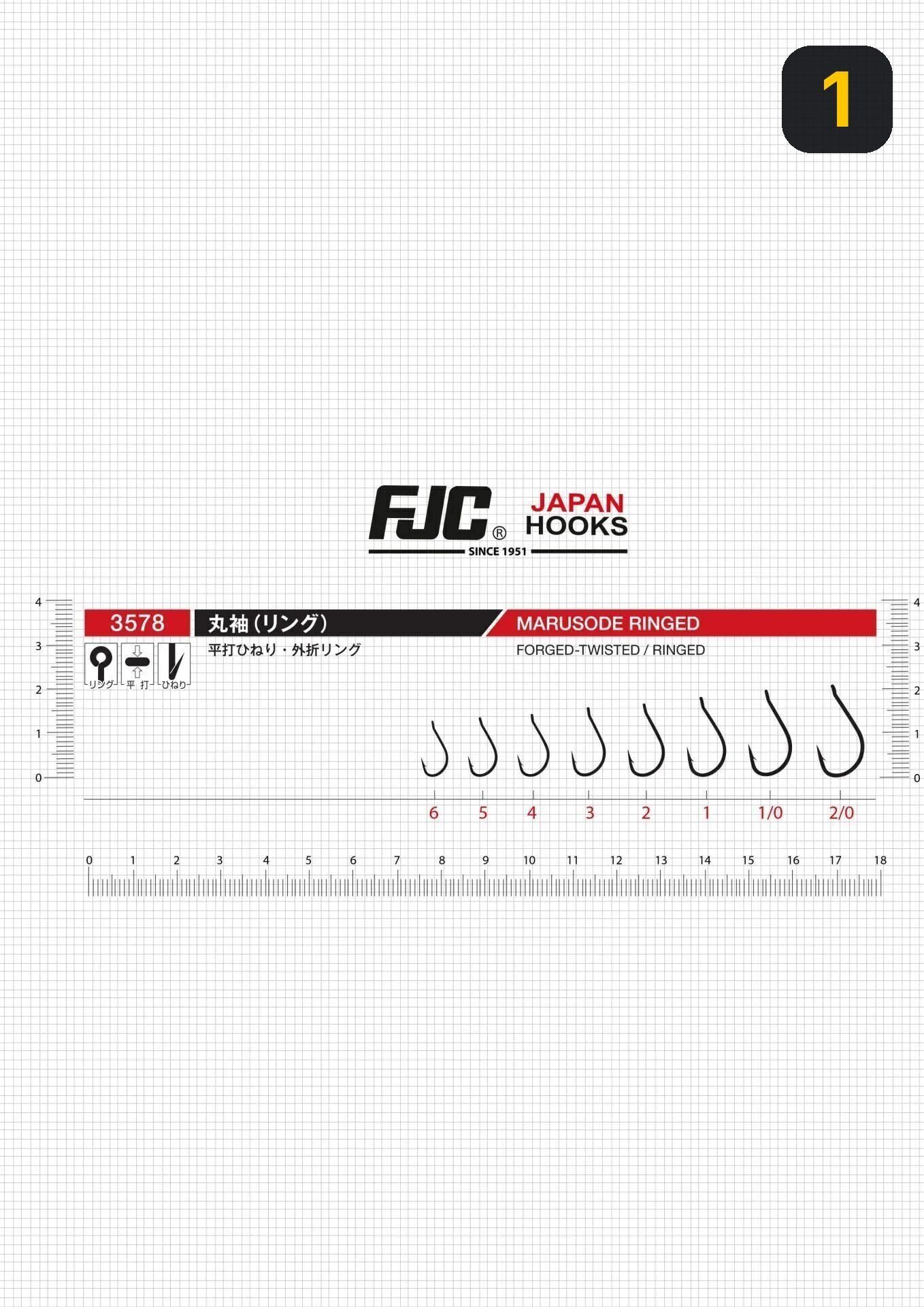 FJC 3578 Maru Sode Ringed Black Nikel Olta İğnesi 1