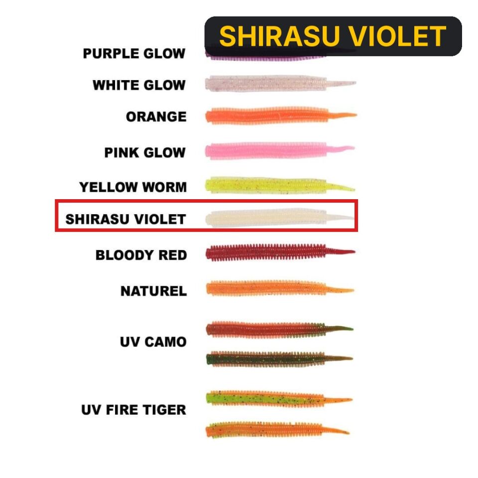 Ryuji Jelly Worm TPR 7.5cm Silikon Yem SHIRASU VIOLET