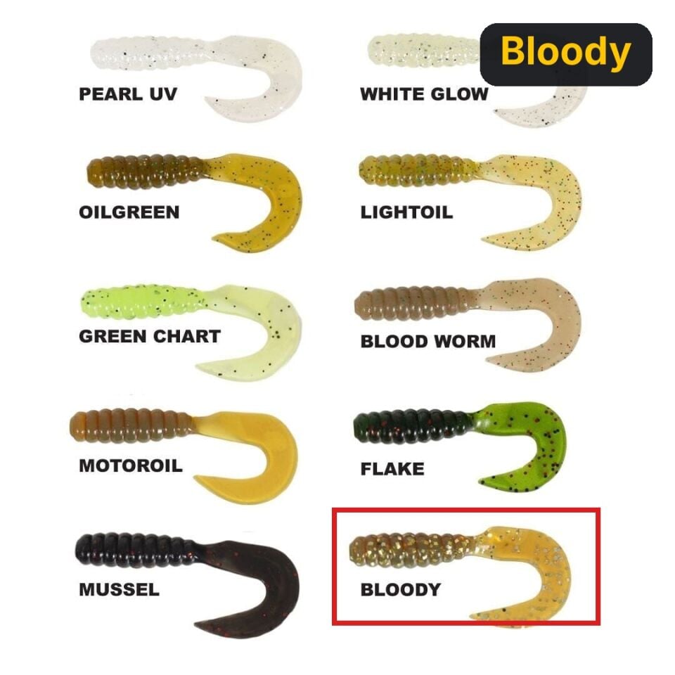 Ryuji Swim Worm 5.5cm TPR Kokulu Silikon Bloody