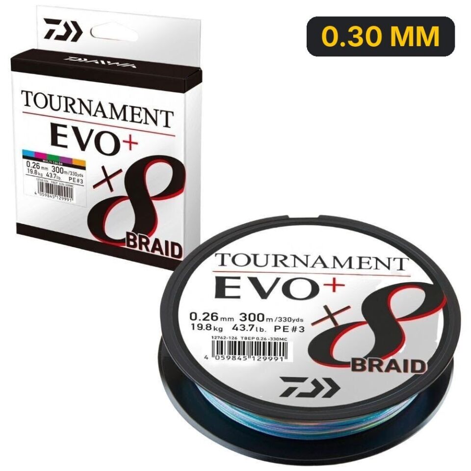Daiwa Tournament EVO+ 8B Multicolor İp Misina (300m) 0.30 MM