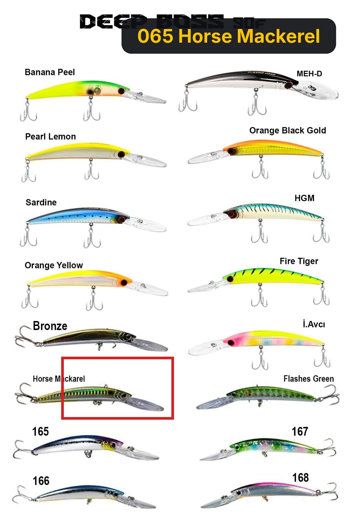 Fujin DeepBoss 90F 9.5gr Maket Balık 065 Horse Mackerel